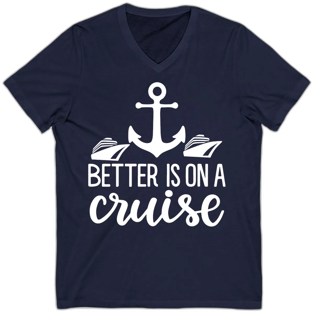 Better Is On A Cruise V-Neck in Navy
