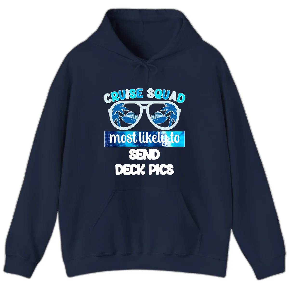 Cruise Squad Sunglasses Deck Pics Hoodie in Navy