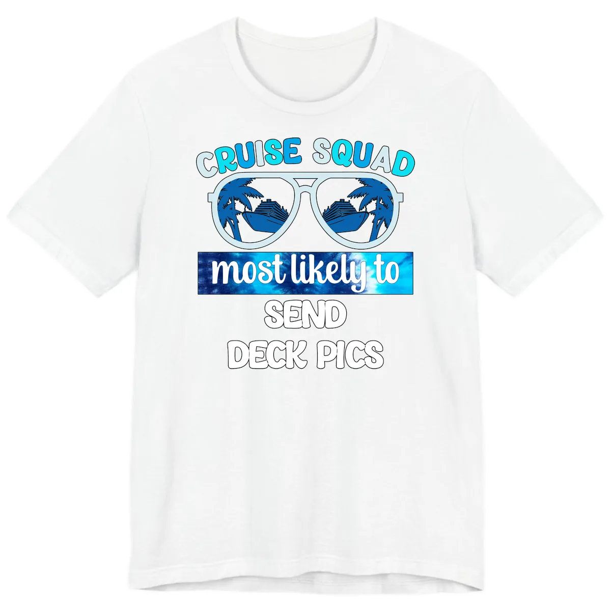 Cruise Squad Sunglasses Deck Pics Premium T-Shirt in White