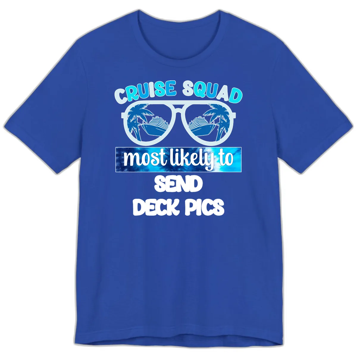 Cruise Squad Sunglasses Deck Pics Premium T-Shirt in True Royal