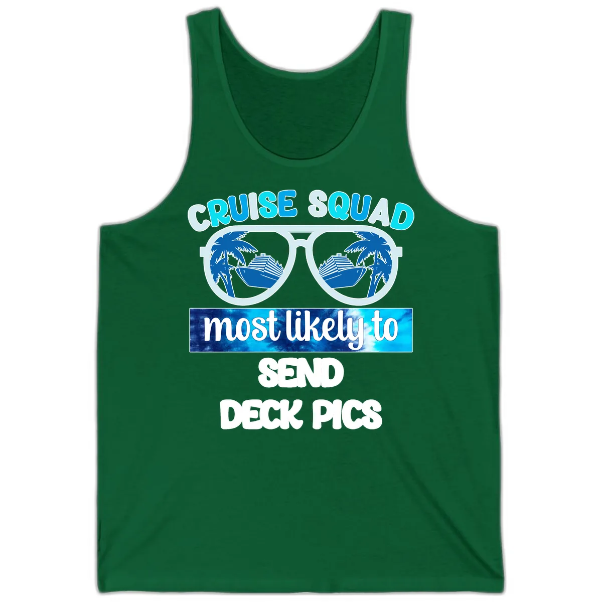 Cruise Squad Sunglasses Deck Pics Tank in Kelly
