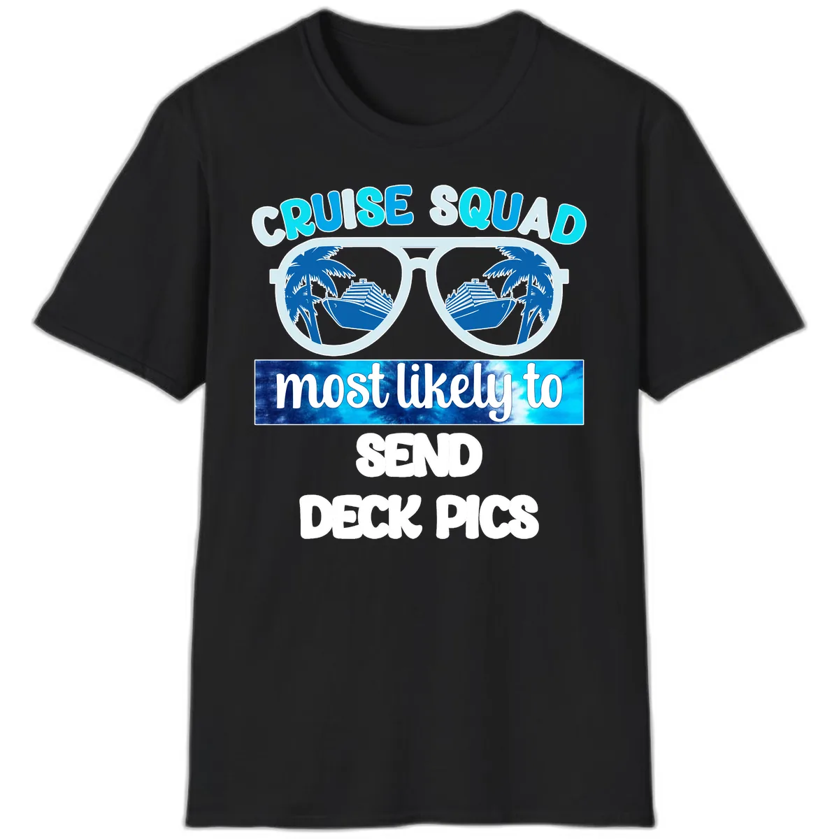 Cruise Squad Sunglasses Deck Pics T-Shirt in Black