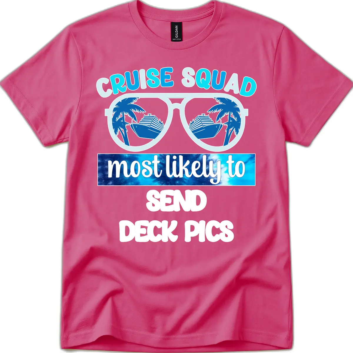 Cruise Squad Sunglasses Deck Pics T-Shirt in Heliconia