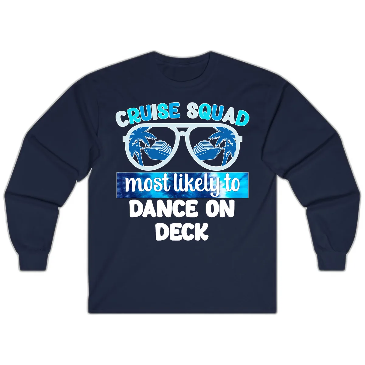 Cruise Squad Dance On Deck Long Sleeve in Navy