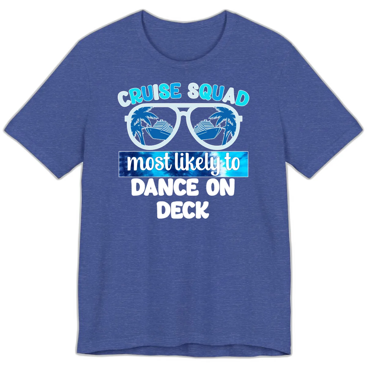 Cruise Squad Dance On Deck Premium T-Shirt in Heather True Royal