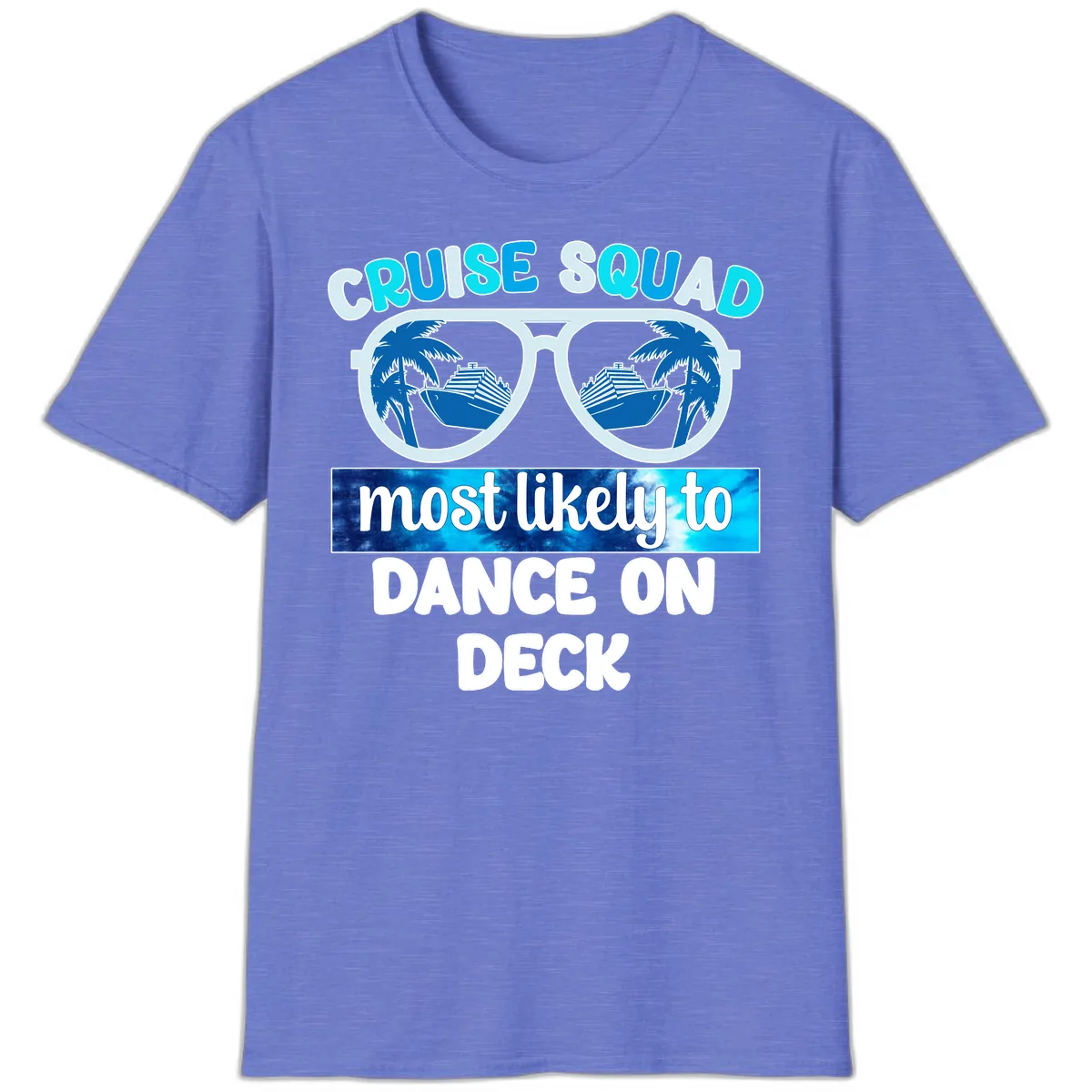 Cruise Squad Dance On Deck T-Shirt in Heather Royal