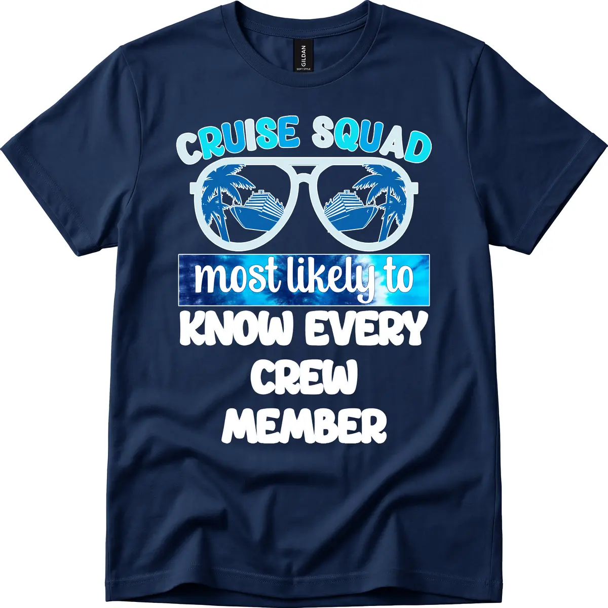 Cruise Squad Most Likely To Know Every Crew T-Shirt in Navy