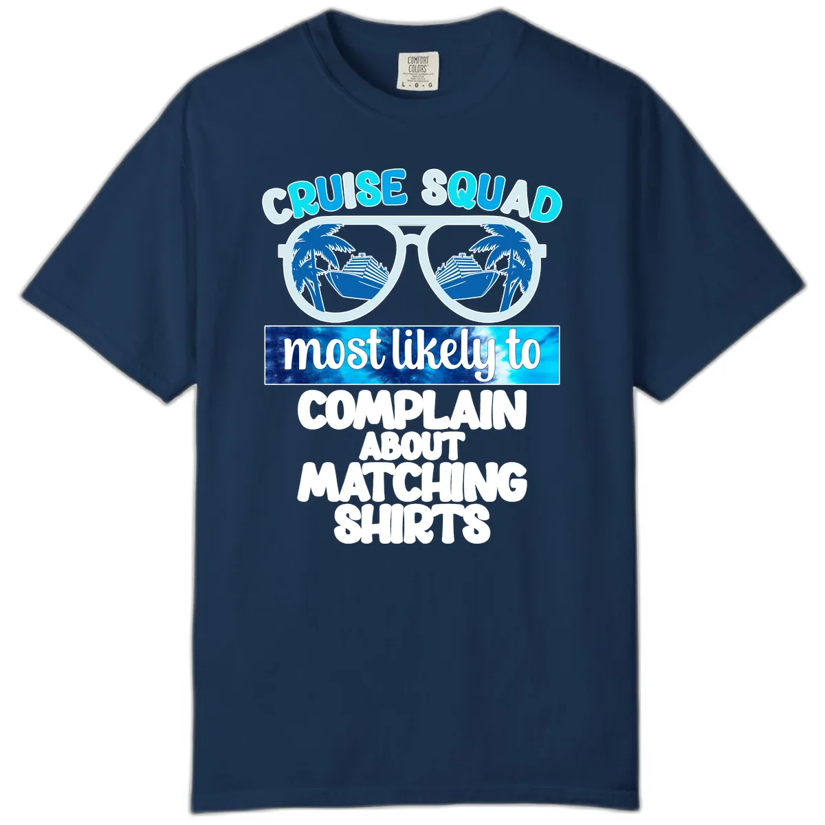 Cruise Squad Matching Shirts Comfort Color in Navy