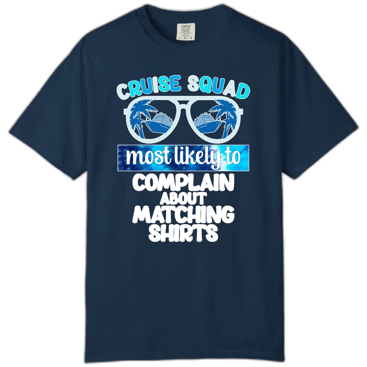 Cruise Squad Matching Shirts Comfort Color in True Navy