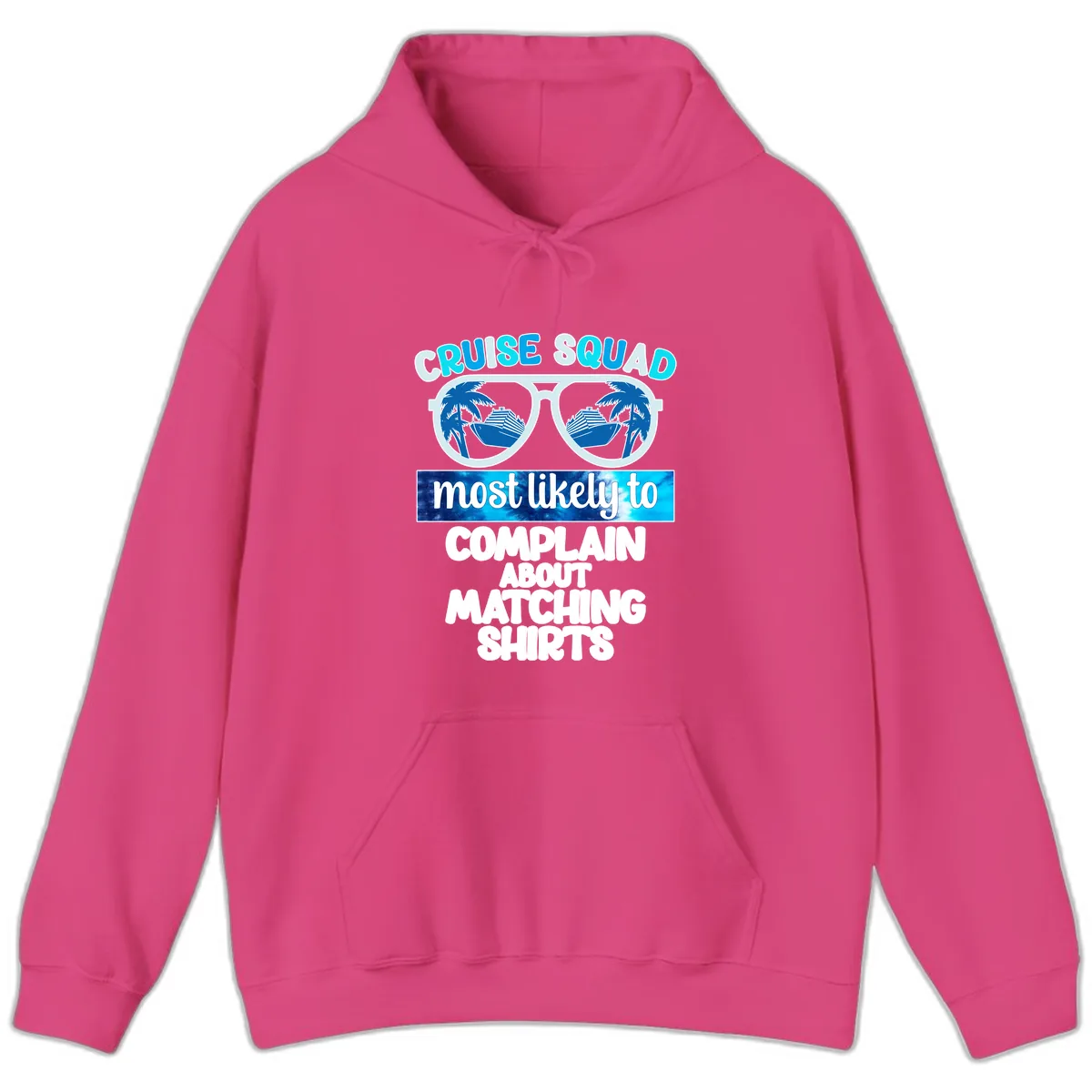 Cruise Squad Matching Shirts Hoodie in Heliconia