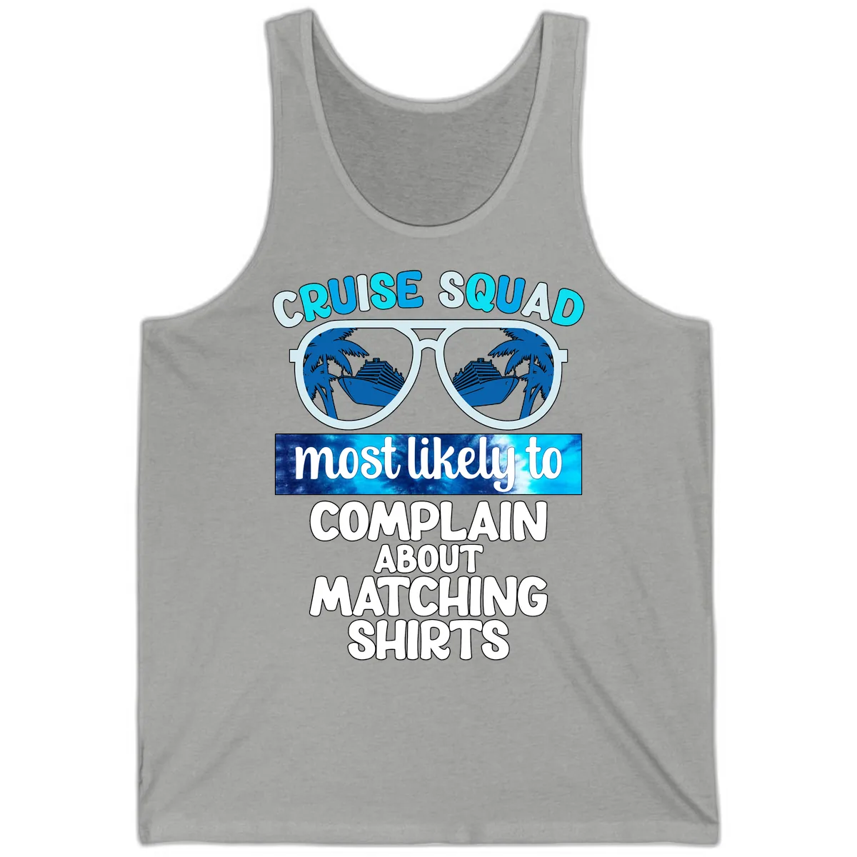 Cruise Squad Matching Shirts Tank in Athletic Heather