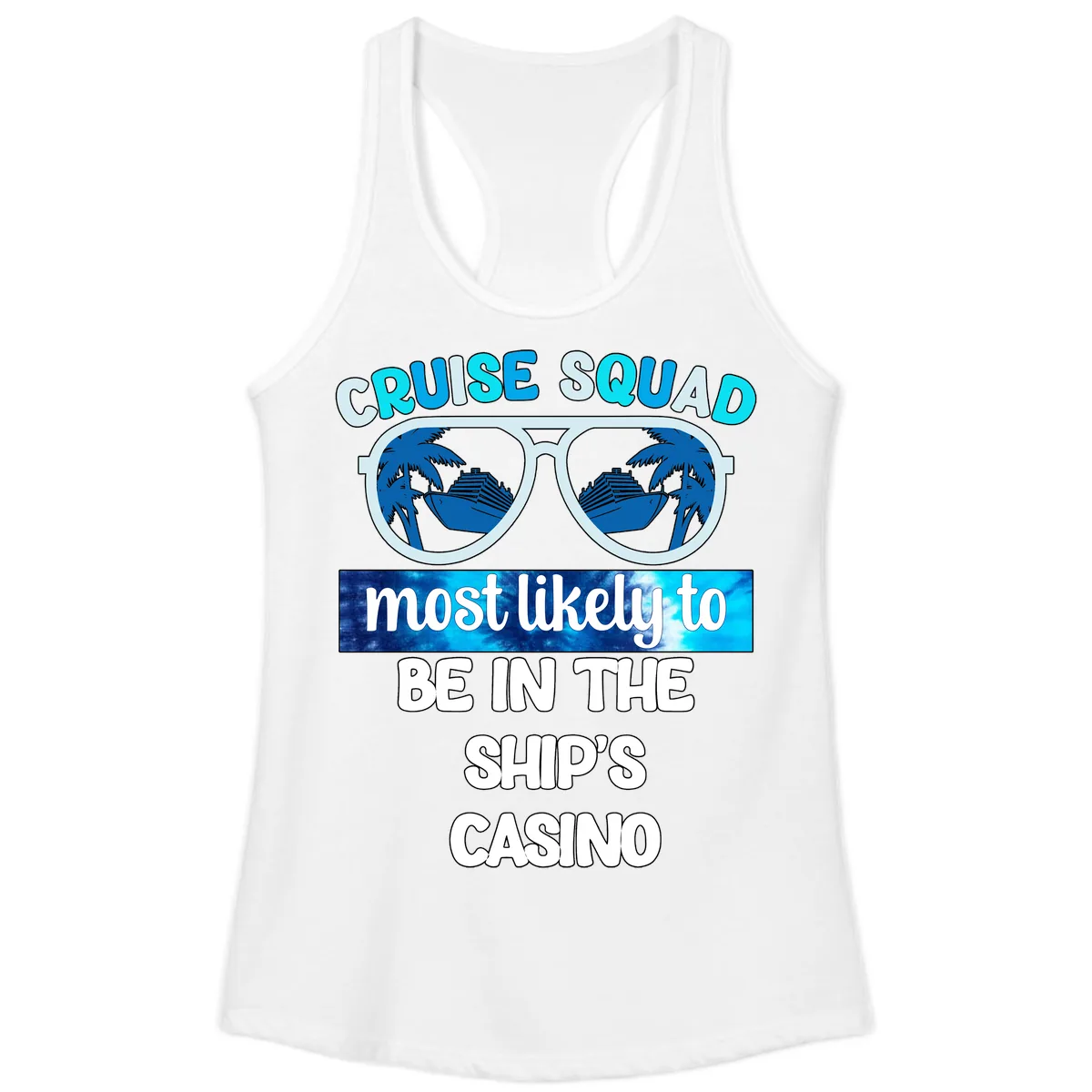 Cruise Squad Ship's Casino Ladies Tank in White