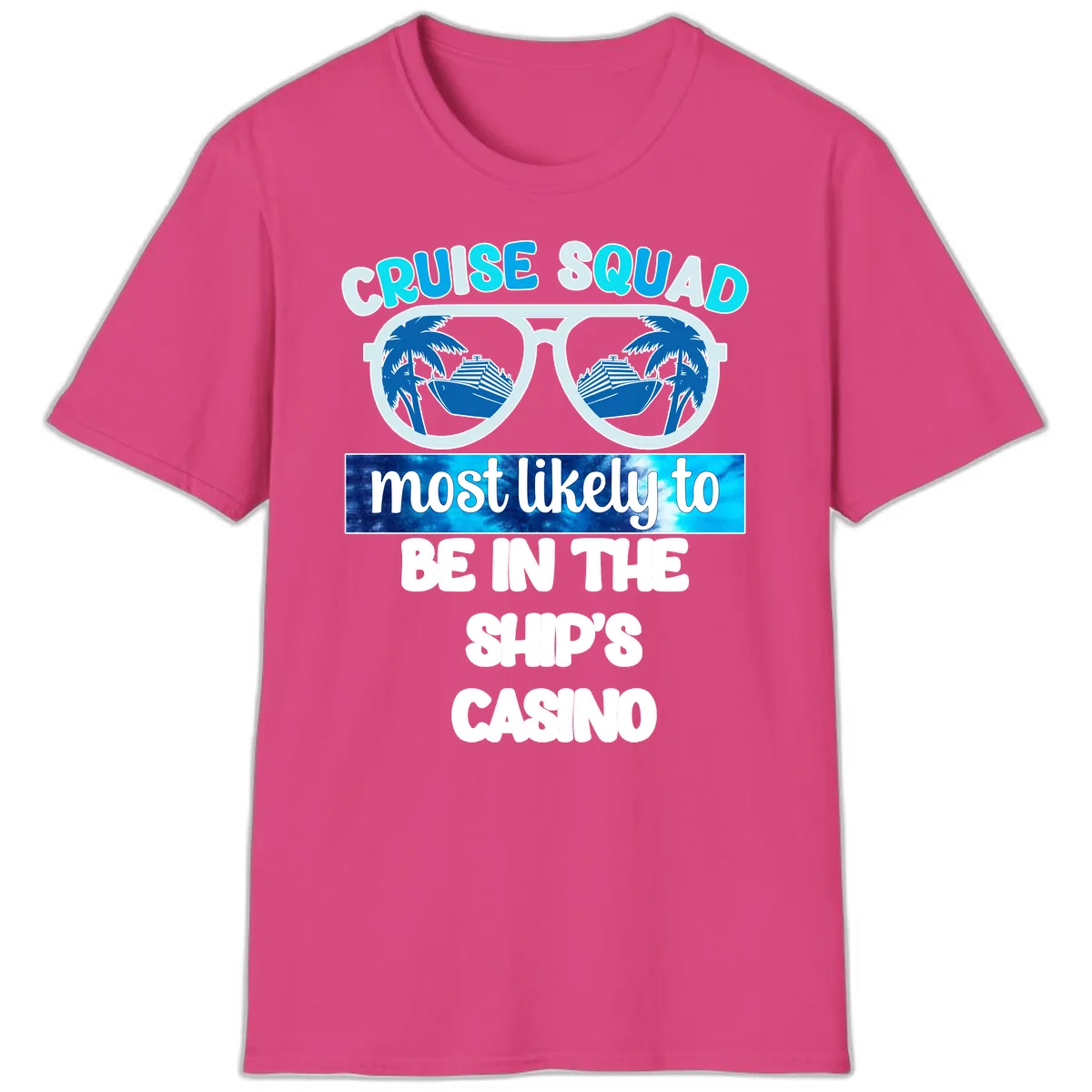 Cruise Squad Ship's Casino T-Shirt in Heliconia