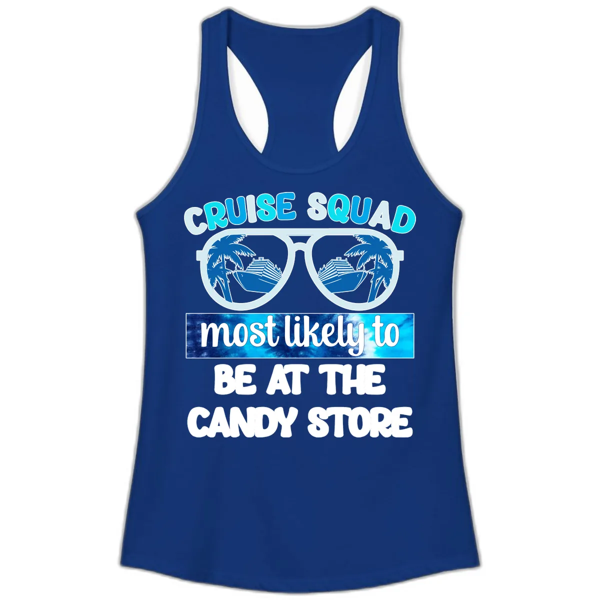 Cruise Squad Candy Store Ladies Tank in Solid Royal