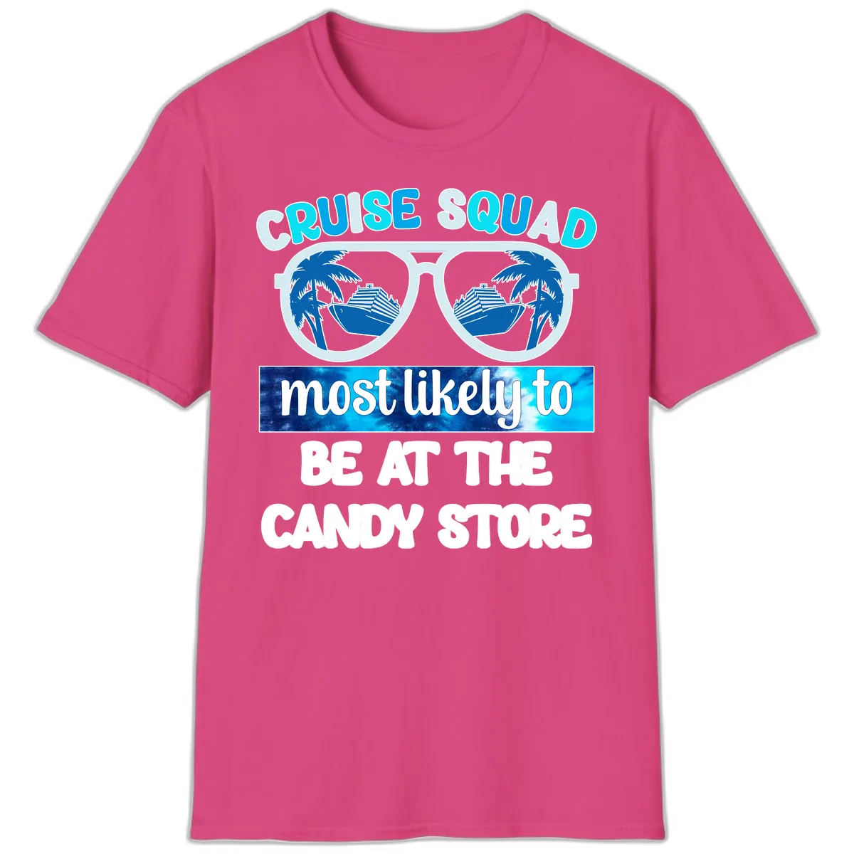 Cruise Squad Candy Store T-Shirt in Heliconia