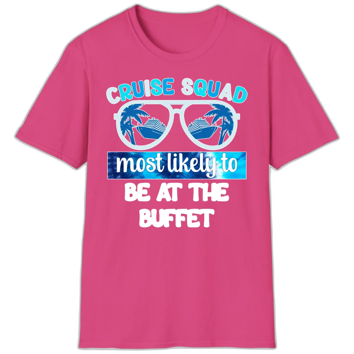 Cruise Squad Buffet Vibes T-Shirt in Heliconia