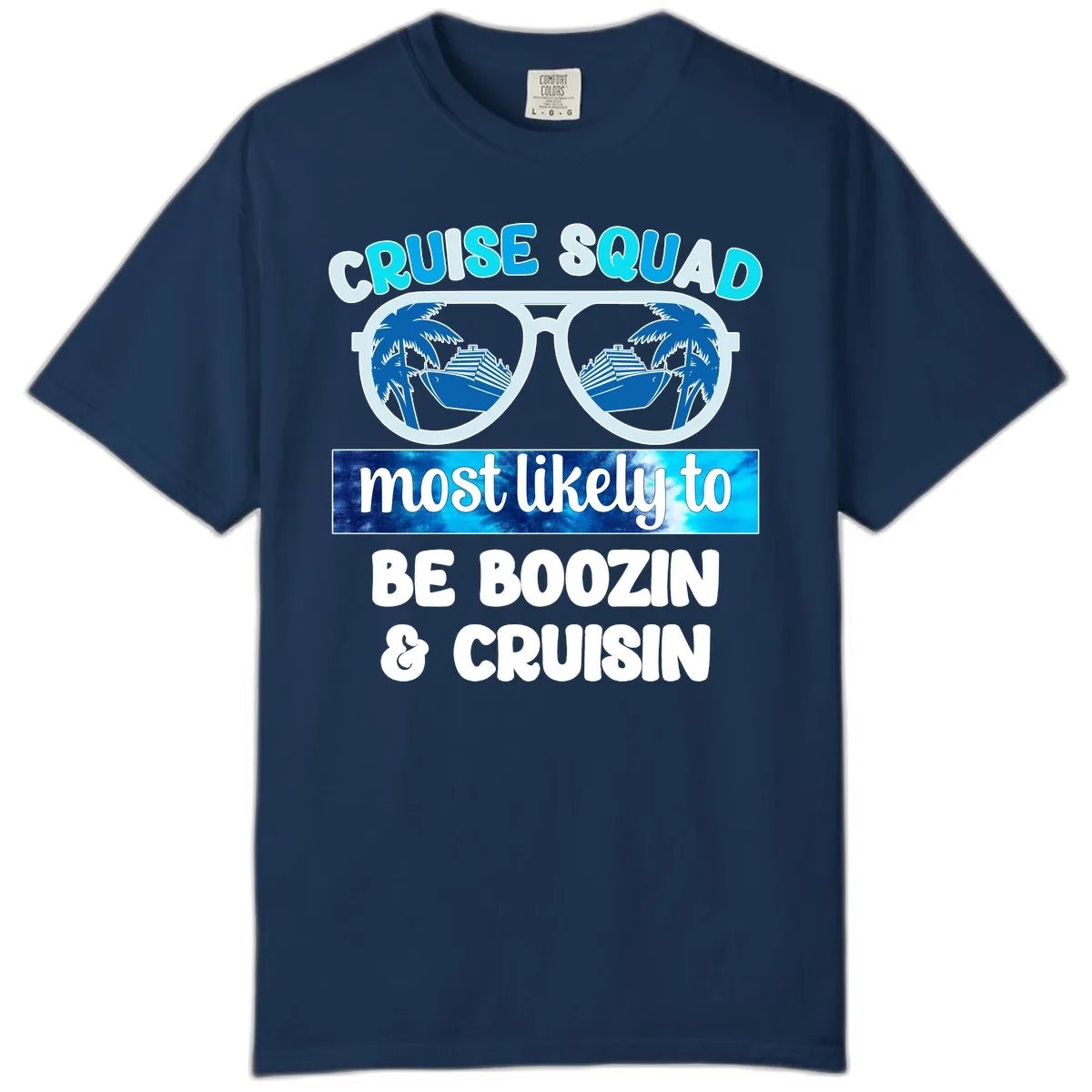 Cruise Squad Boozing & Cruising Comfort Color in Navy