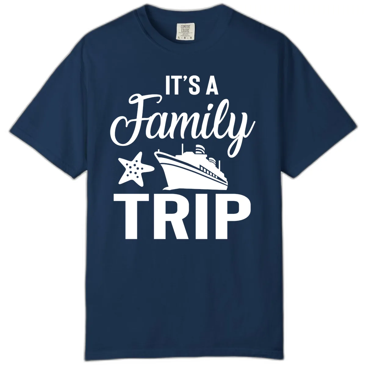 It's A Family Trip Comfort Color in Navy
