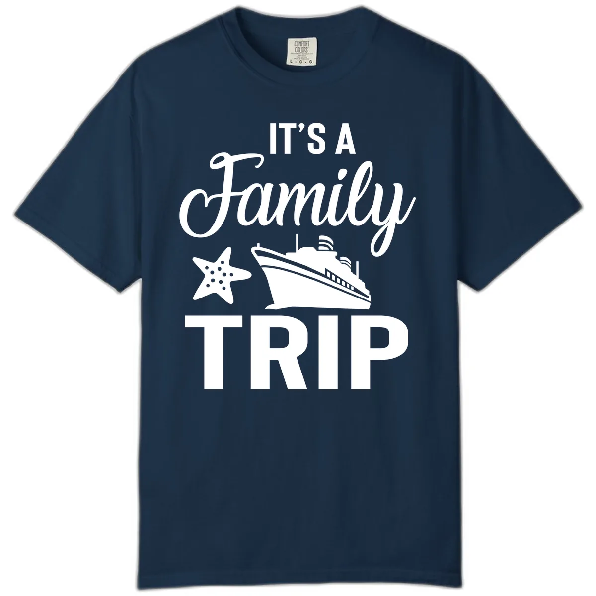 It's A Family Trip Comfort Color in True Navy