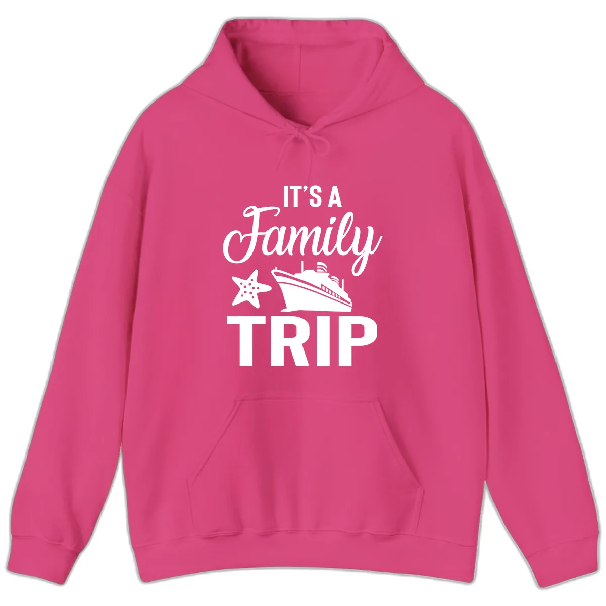 It's A Family Trip Hoodie in Heliconia