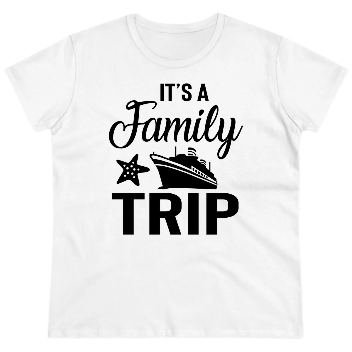 It's A Family Trip Ladies Tee in White