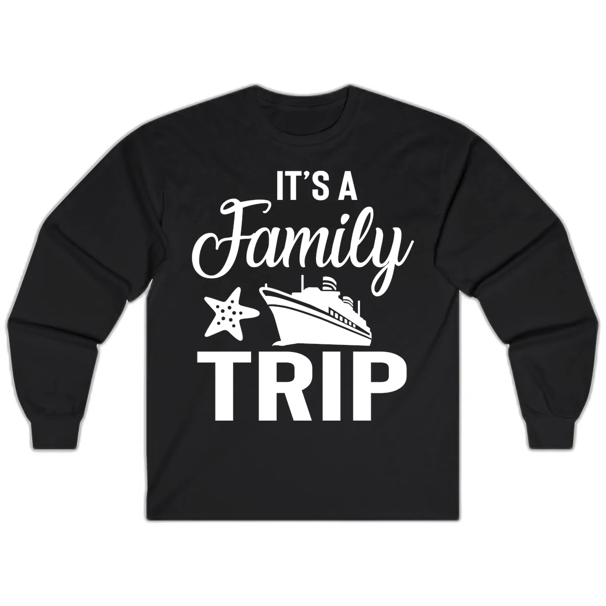 It's A Family Trip Long Sleeve in Black