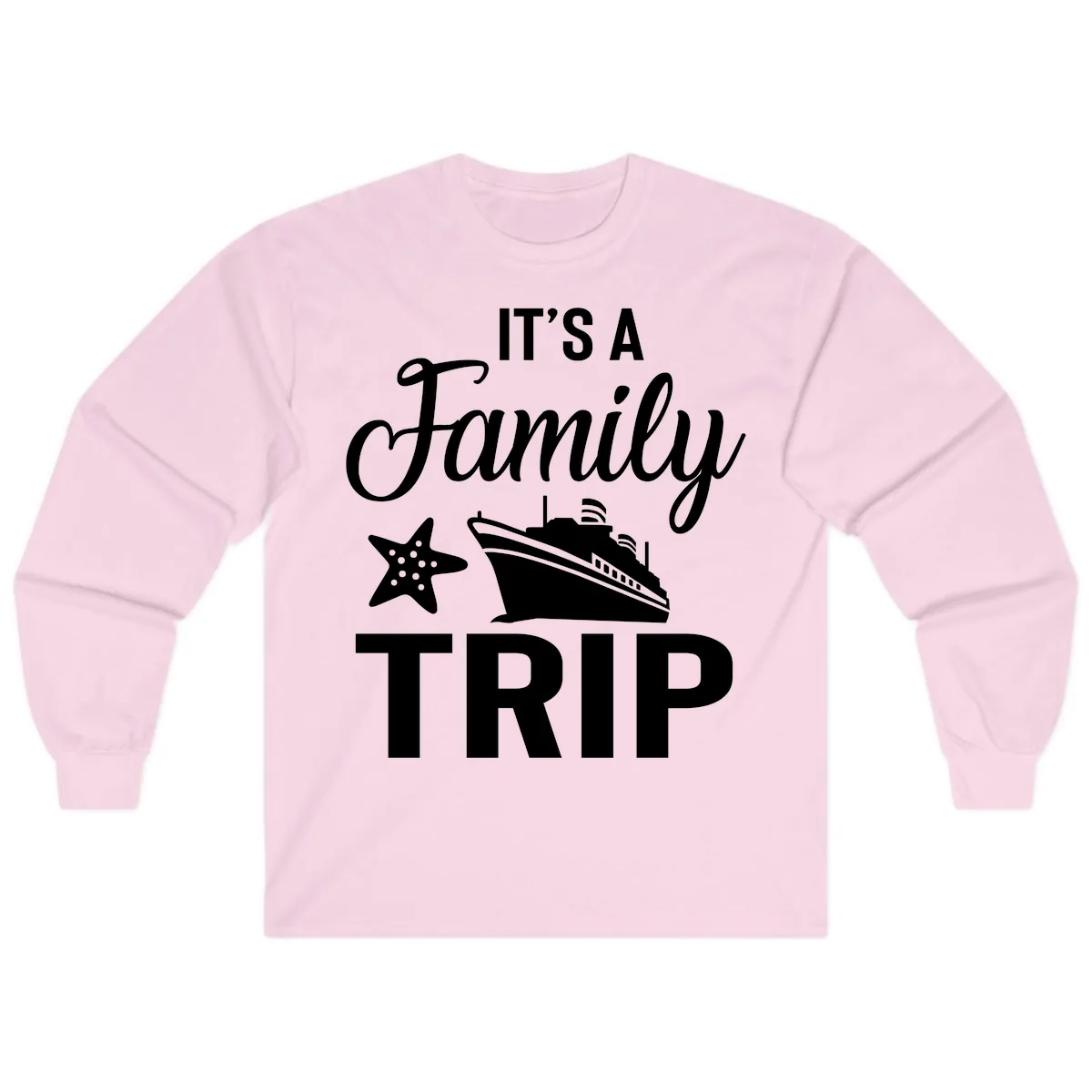 It's A Family Trip Long Sleeve in Light Pink