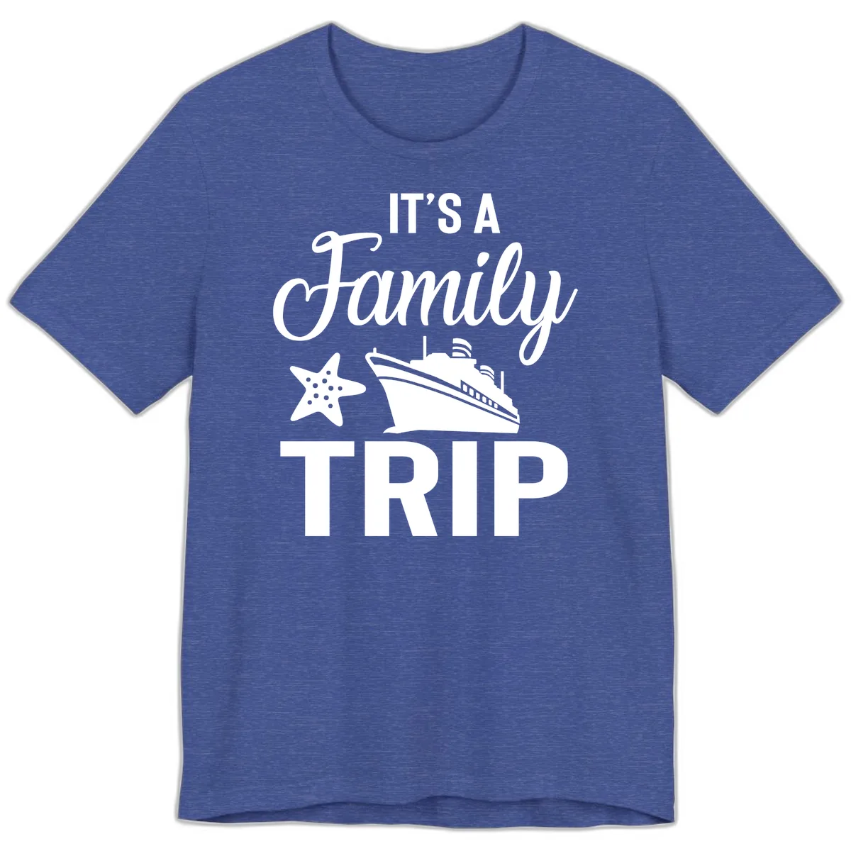 It's A Family Trip Premium T-Shirt in Heather True Royal