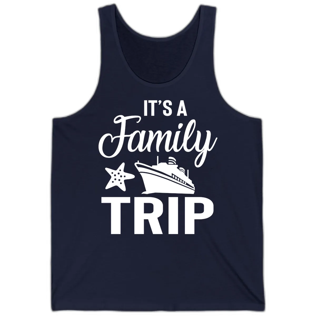 It's A Family Trip Tank in Navy