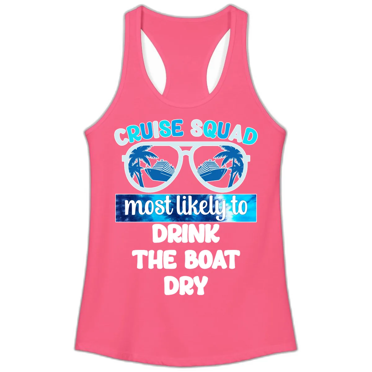 Cruise Squad Boat Dry Ladies Tank in Solid Hot Pink