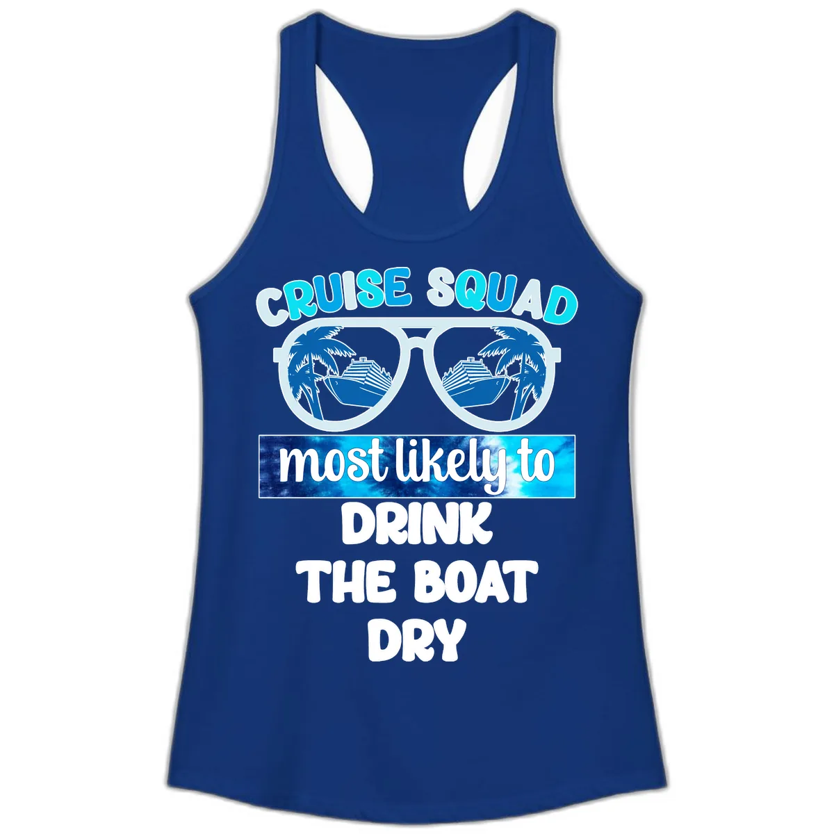 Cruise Squad Boat Dry Ladies Tank in Solid Royal