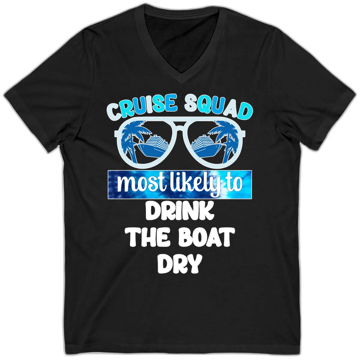Cruise Squad Boat Dry V-Neck in Black