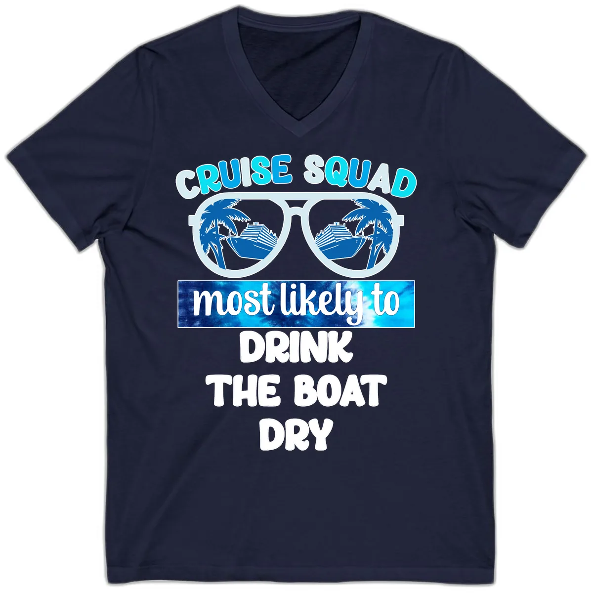 Cruise Squad Boat Dry V-Neck in Navy