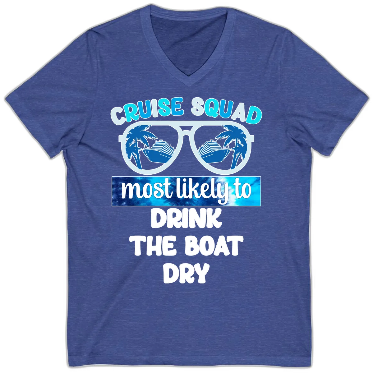 Cruise Squad Boat Dry V-Neck in Heather True Royal