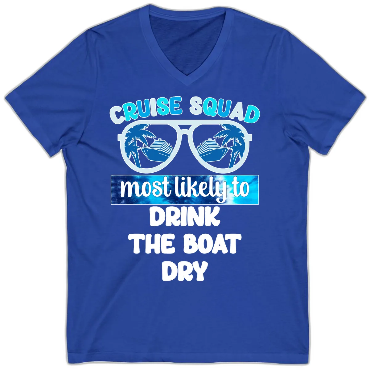 Cruise Squad Boat Dry V-Neck in True Royal
