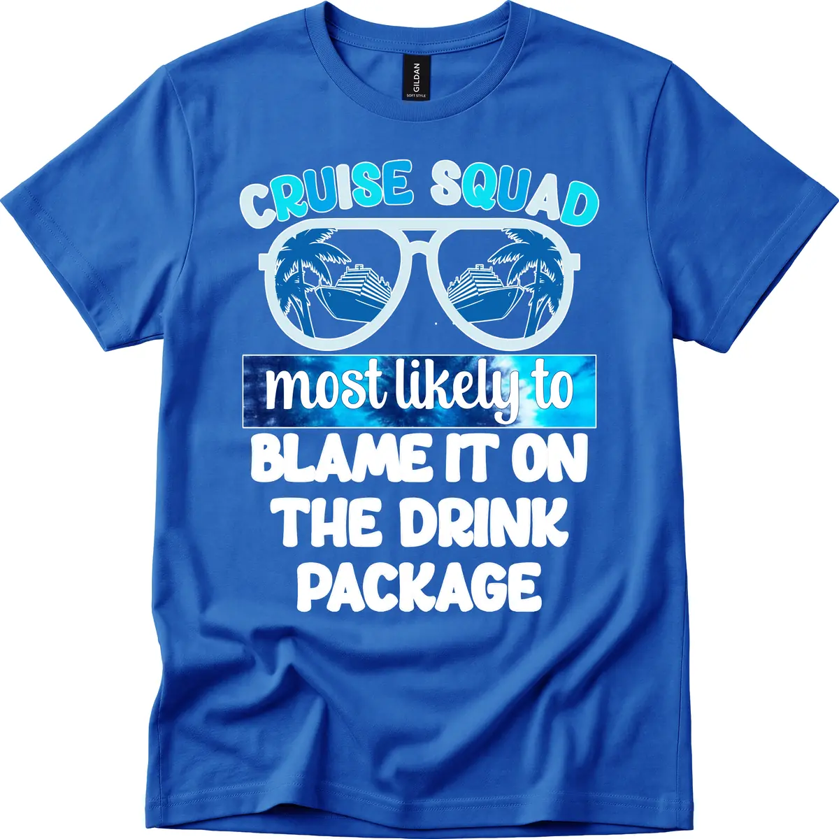 Cruise Squad Blame It On The Drink Package T-Shirt in Royal