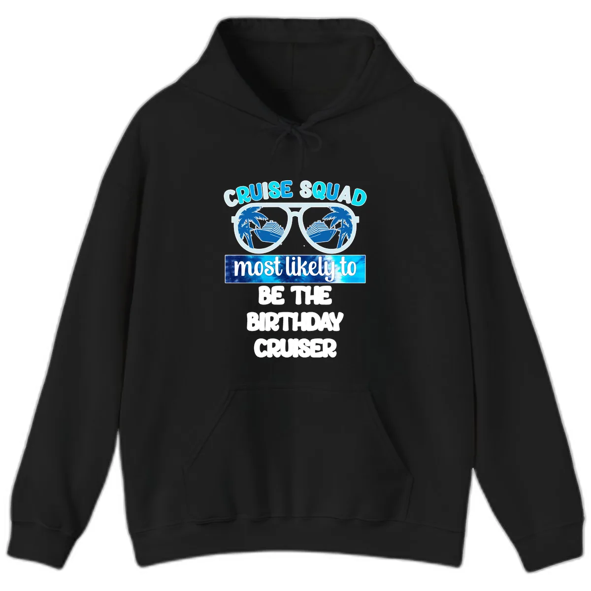 Cruise Squad Birthday Vibes Hoodie in Black