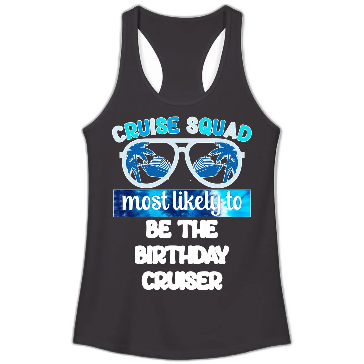 Cruise Squad Birthday Vibes Ladies Tank in Black