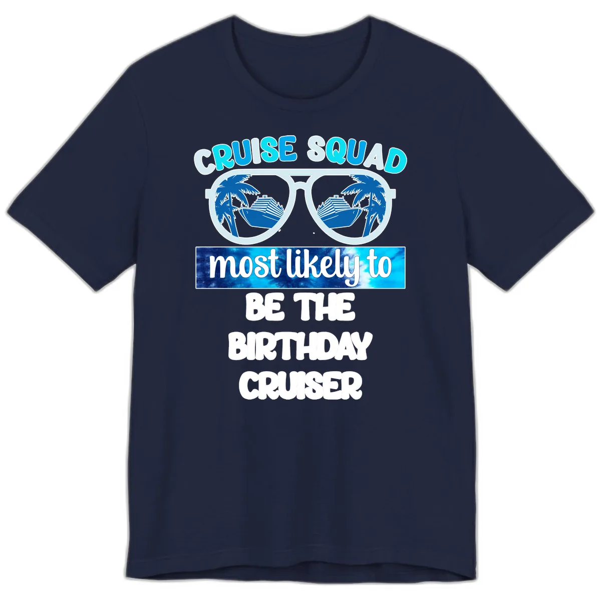 Cruise Squad Birthday Vibes Premium T-Shirt in Navy