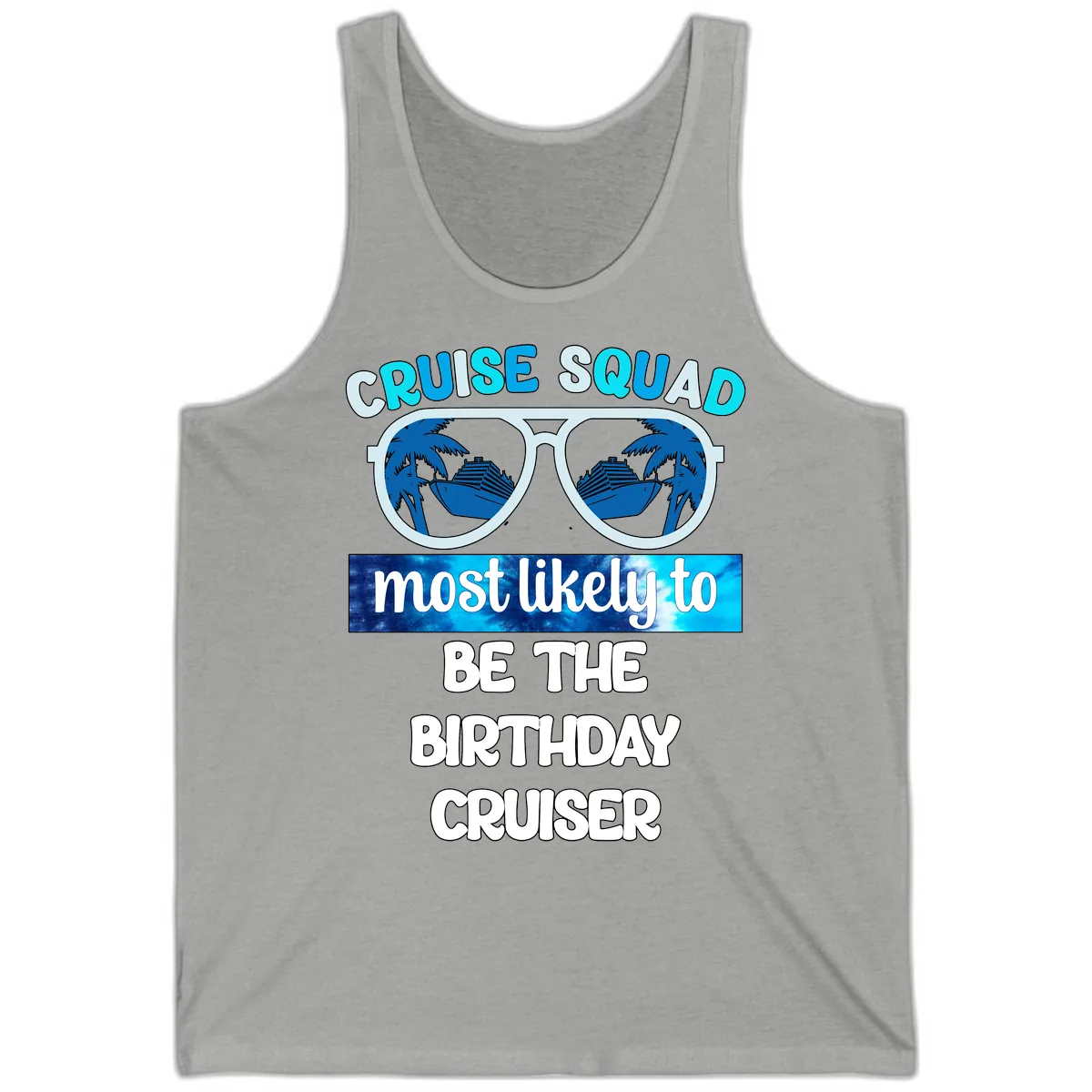 Cruise Squad Birthday Vibes Tank in Athletic Heather