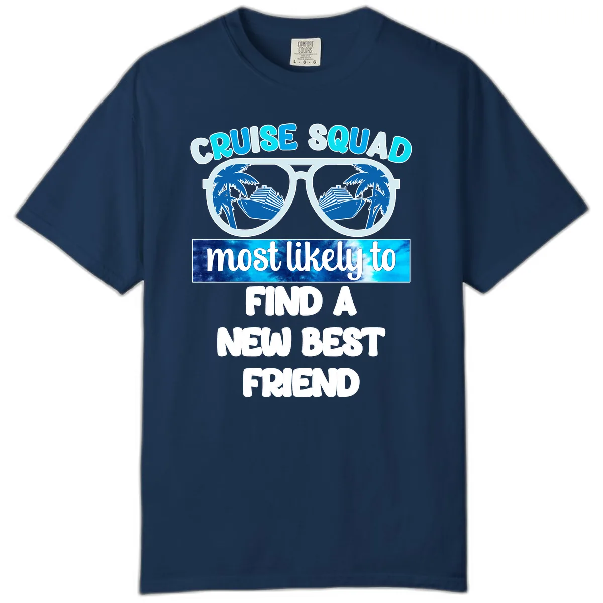 Cruise Squad Best Friend Sunglasses Comfort Color in Navy