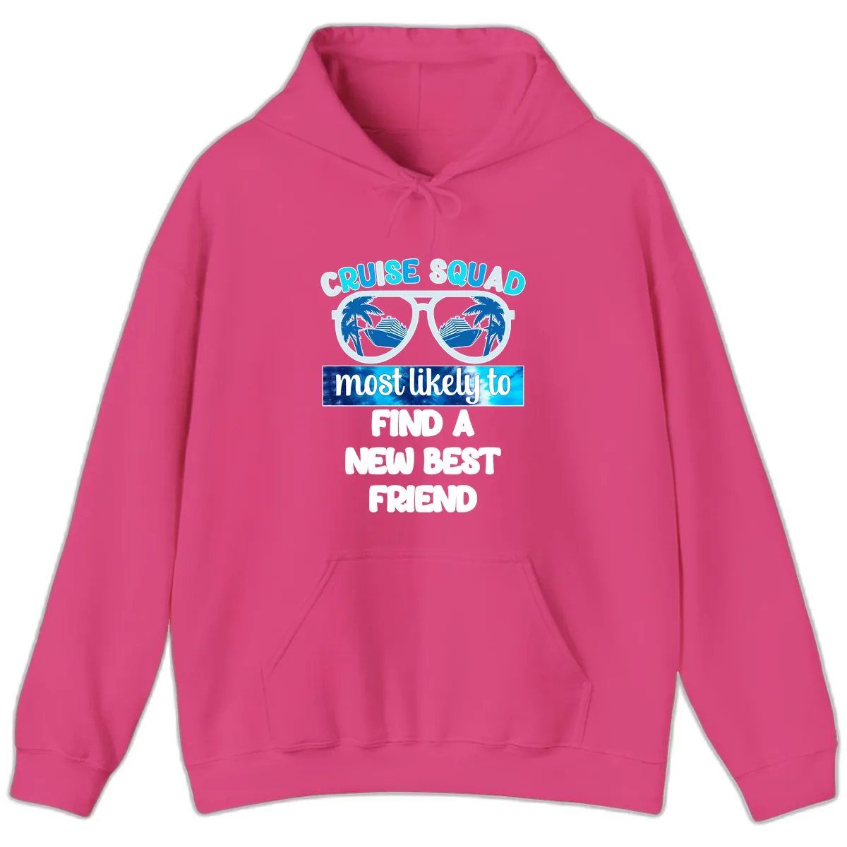 Cruise Squad Best Friend Sunglasses Hoodie in Heliconia