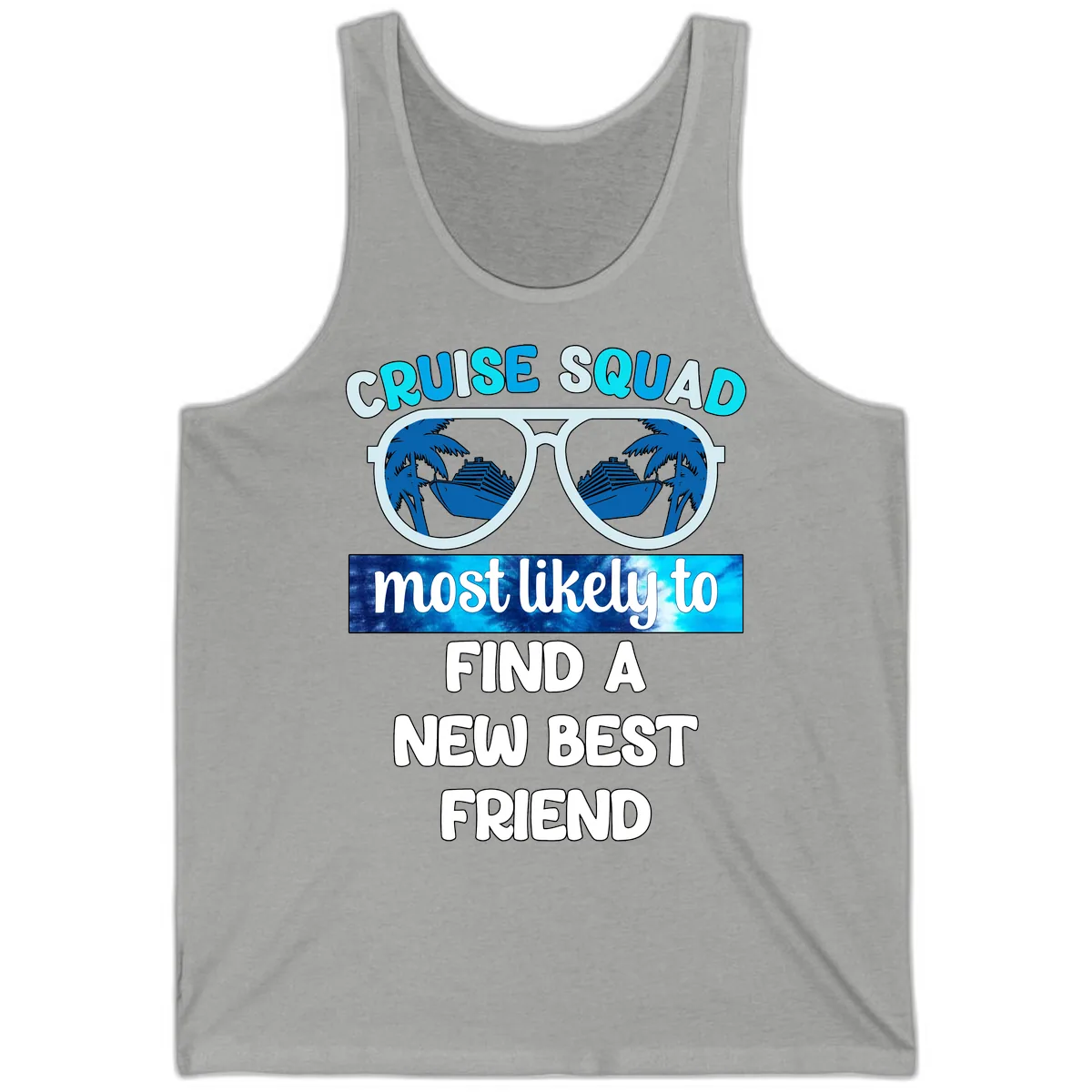 Cruise Squad Best Friend Sunglasses Tank in Athletic Heather