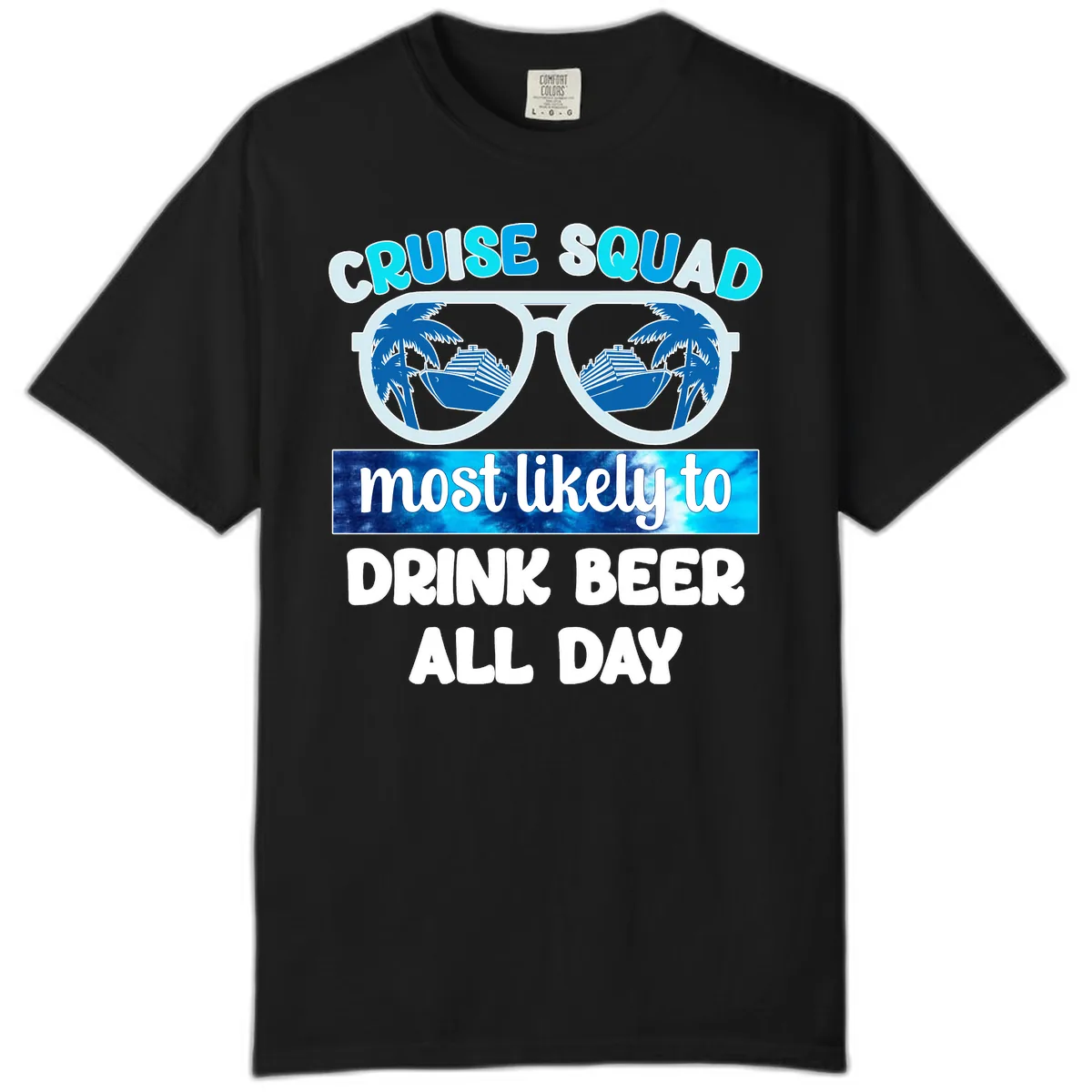 Cruise Squad Beer Sunglasses Comfort Color in Black