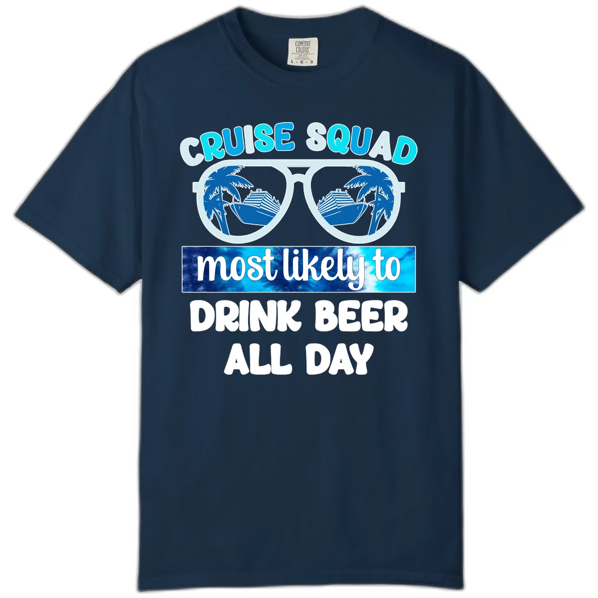 Cruise Squad Beer Sunglasses Comfort Color in True Navy