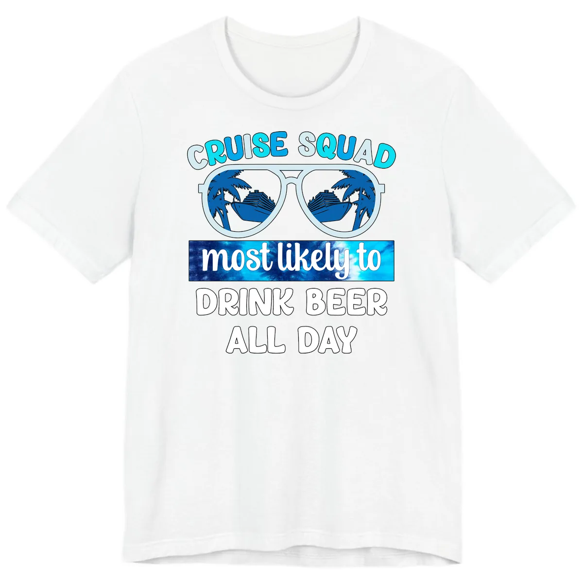 Cruise Squad Beer Sunglasses Premium T-Shirt in White