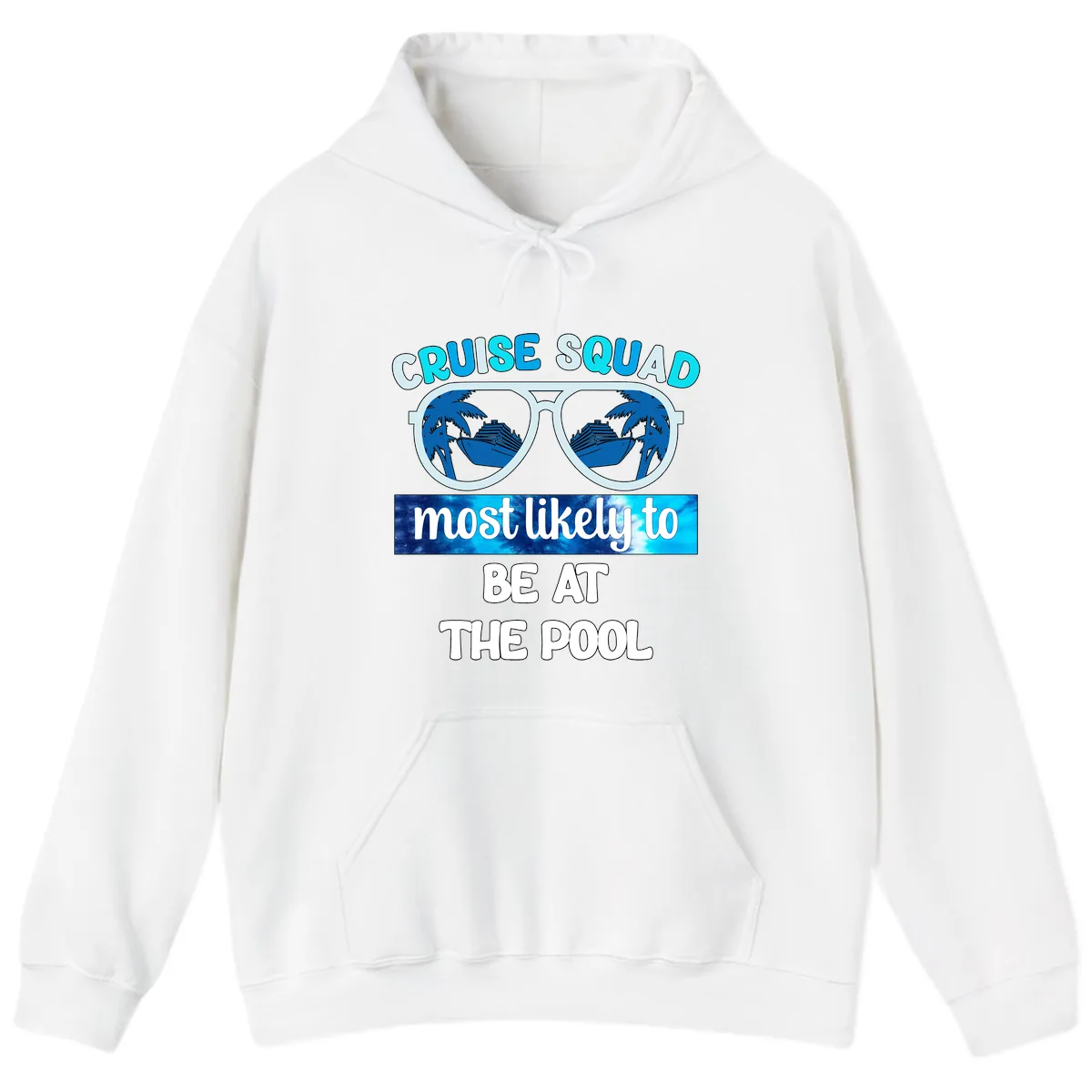 Cruise Squad Pool Party Vibes Hoodie in White