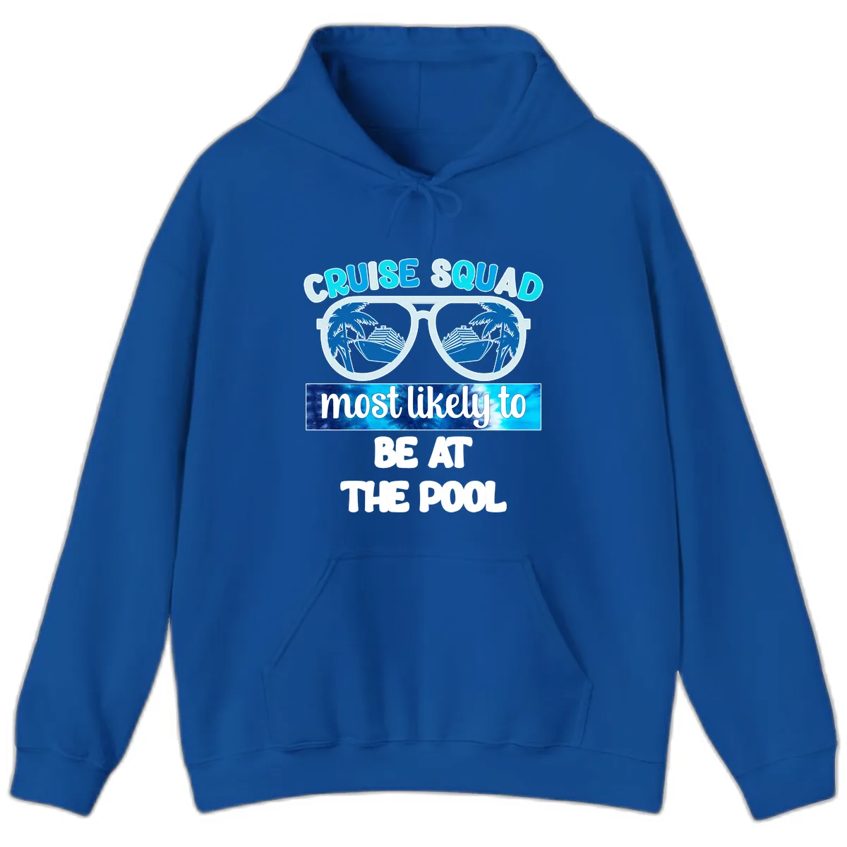 Cruise Squad Pool Party Vibes Hoodie in Royal