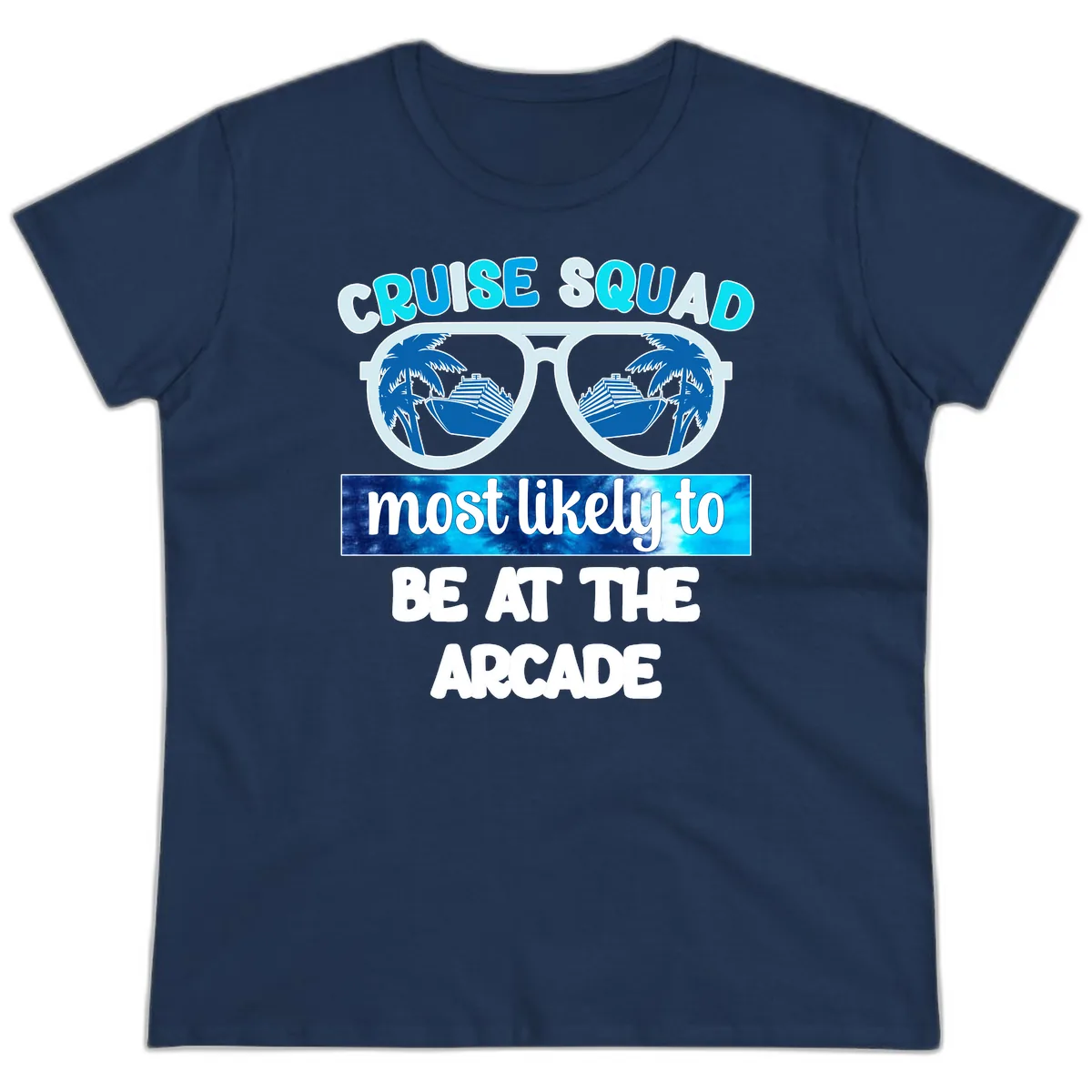 Cruise Squad Arcade Vibes Ladies Tee in Navy