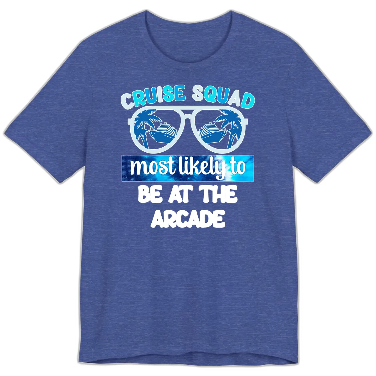 Cruise Squad Arcade Vibes Premium T-Shirt in Heather True Royal